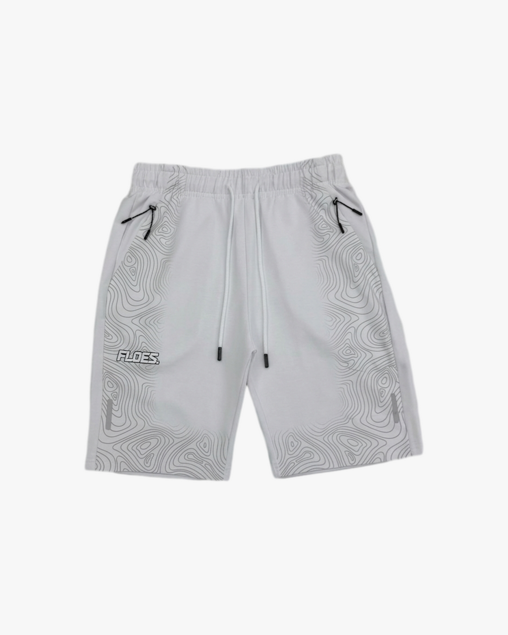 White Pattern Floes Shorts