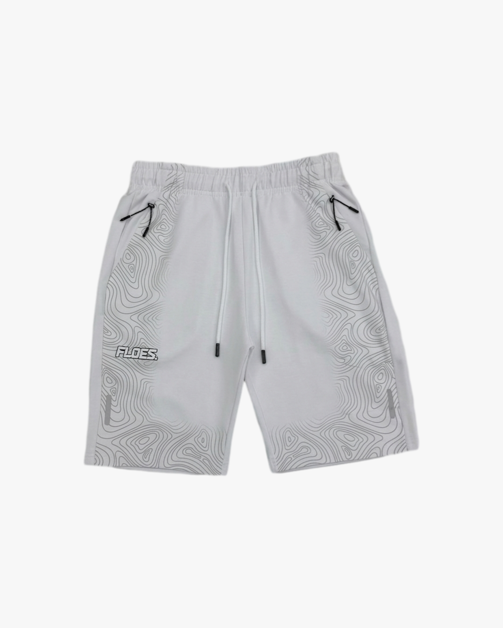 White Pattern Floes Shorts